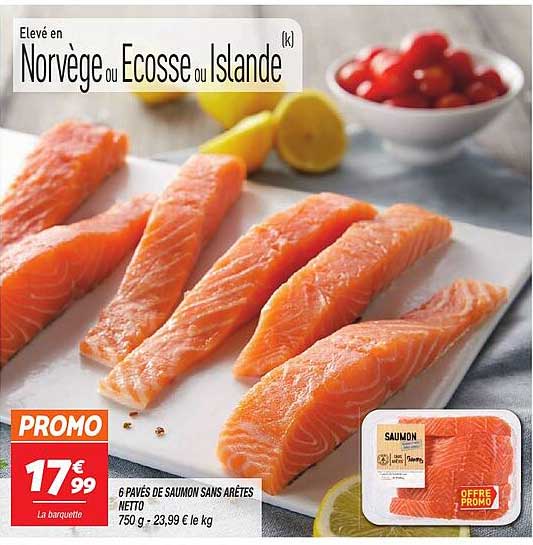 6 pavés de saumon sans arêtes netto