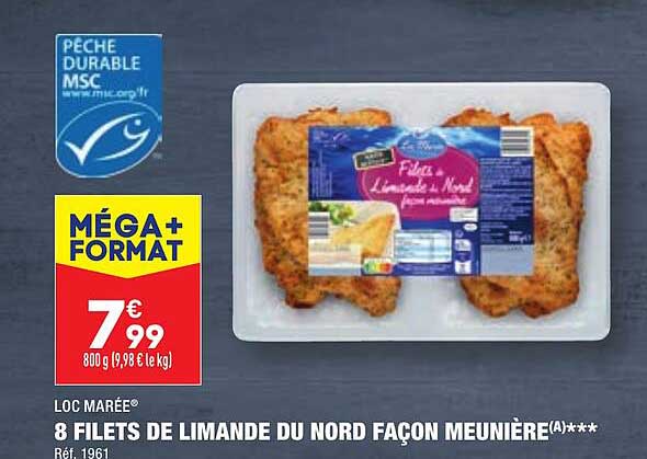 8 filets de limande du nord façon meunière loc marée