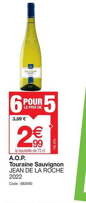 a.o.p touraine sauvignon jean de la roche