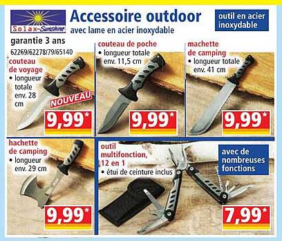accessoire outdoor avec lame en acier inoxydable