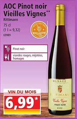 aoc pinot noir vieilles vignes