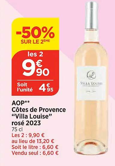 aop côtes de provence "villa louise" rosé 2023