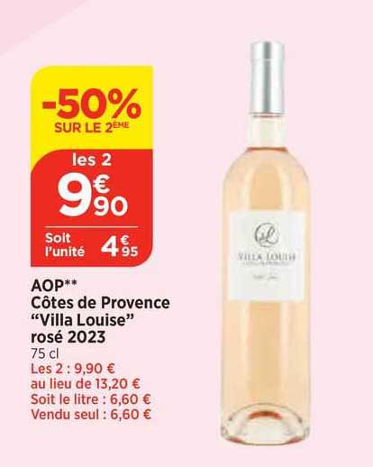 aop côtes de provence "villa louise" rosé 2023