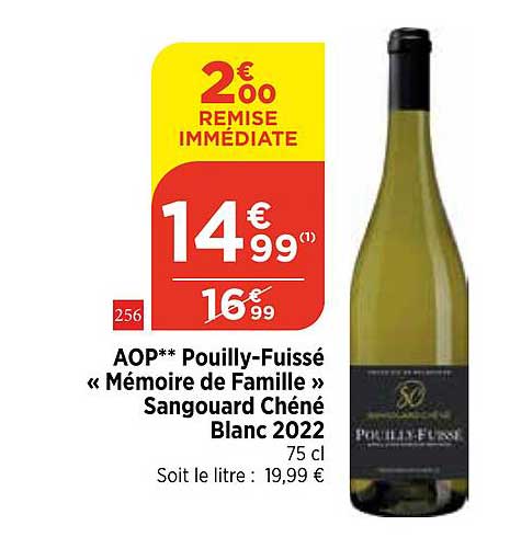 aop pouilly-fuissé «mémoire de famille» sangouard chéné blanc 2022