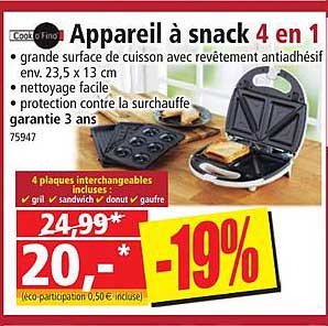 appareil à snack 4 en 1 cook o fino