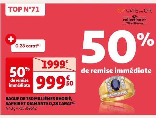 bague or 750 millièmes rhodié saphir et diamants