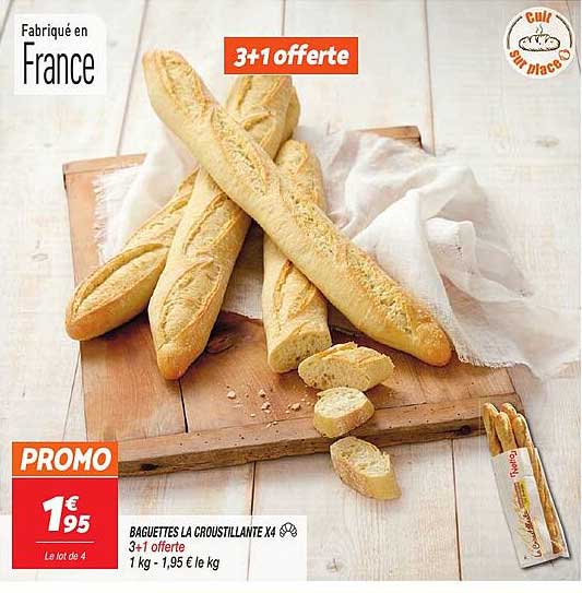 baguettes la croustillante x4