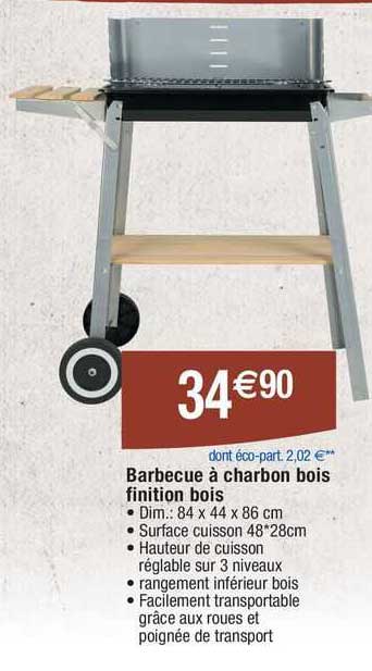 barbecue à charbon bois finition bois