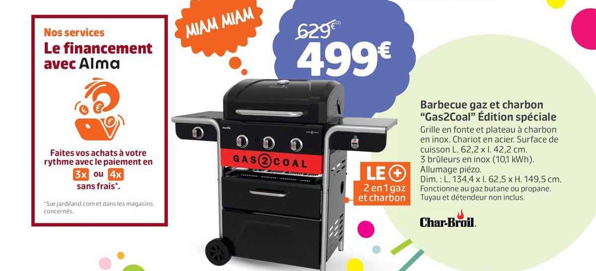 barbecue gaz et charbon "gas2Coal" édition spéciale char-broil