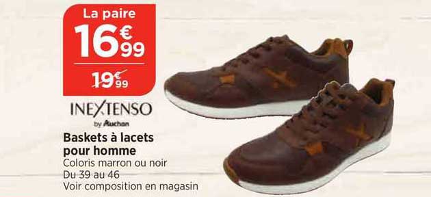 baskets à lacets pour homme inextenso