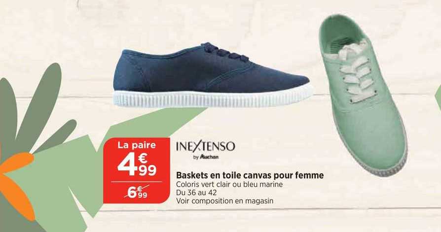 baskets en toile canvas pour femme inextenso