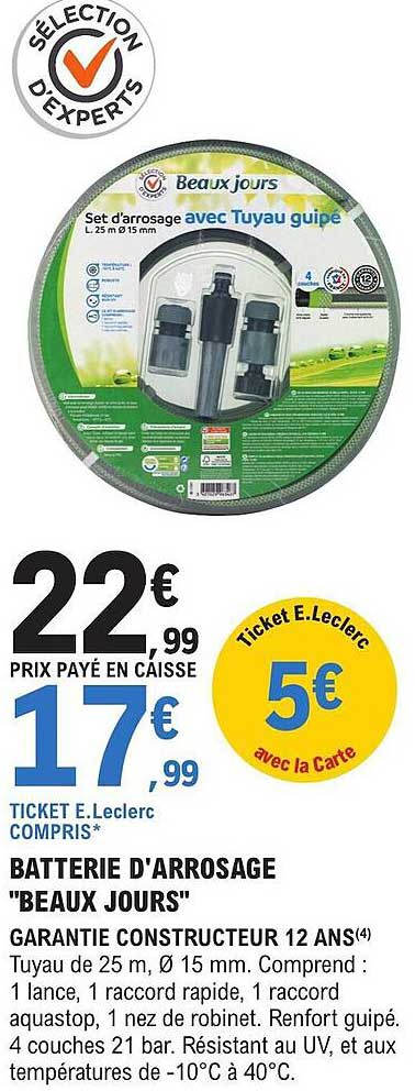 batterie d'arrosage "beaux jours"