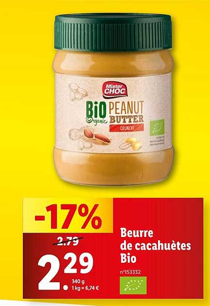 beure de cacahuètes bio mister choc