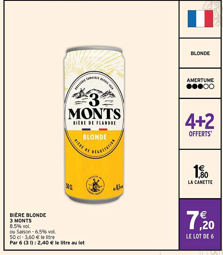 bière blonde 3 monts 8.5% vol