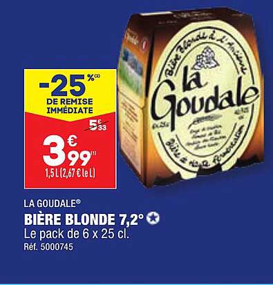 Bière Blonde 7,2° La Goudale