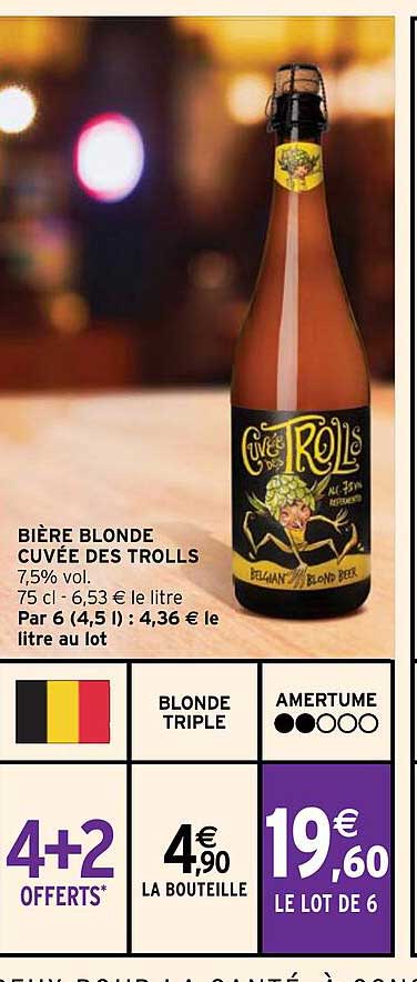 bière blonde cuvée des trolls 7.5% vol