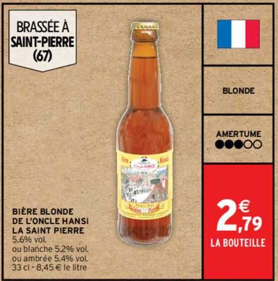 bière blonde de l'oncle hansi la saint pierre 5.6% vol