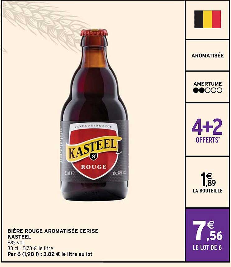 Bière Rouge Aromatisée Cerise Kasteel 8% Vol