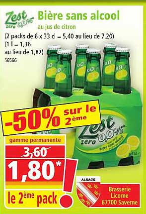 bière sans alcool zest zero ,0%