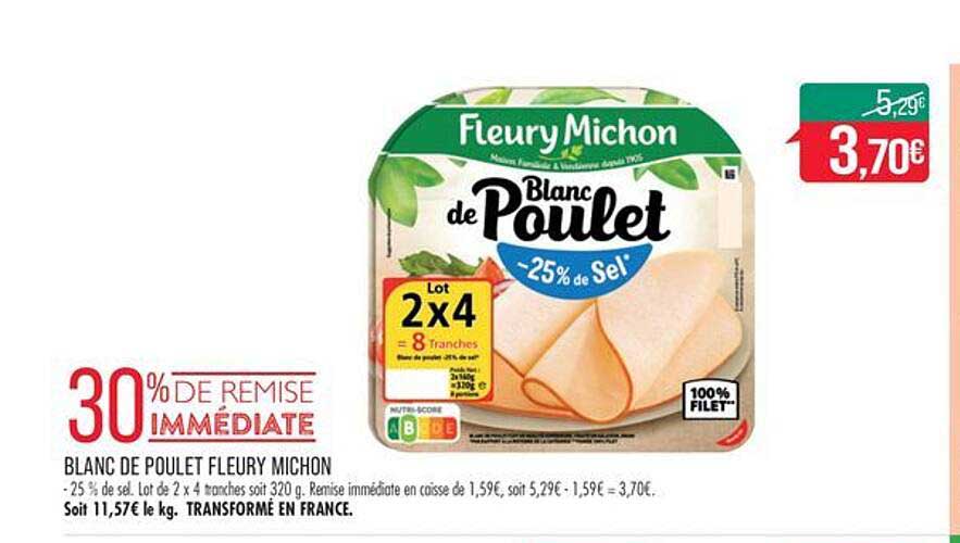 blanc de poulet fleury michon