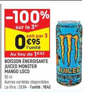 boisson énergisante juiced monster mango loco