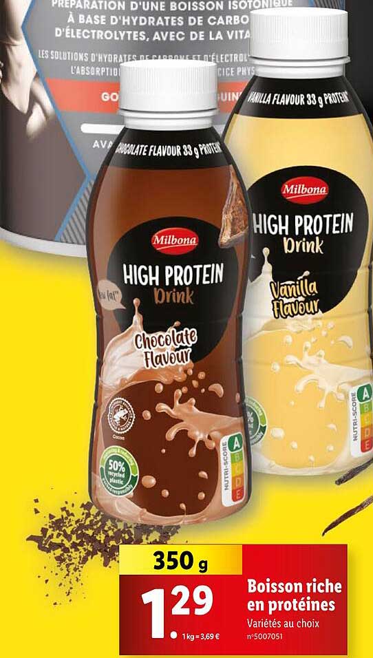 boisson riche en protéines milbona