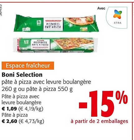 boni selection pâte à pizza avec levure boulangère ou pâte à pizza