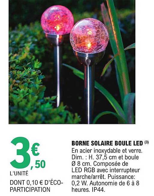 Borne Solaire Boule Led