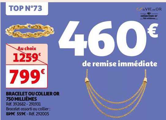 bracelet ou collier or 750 millièmes