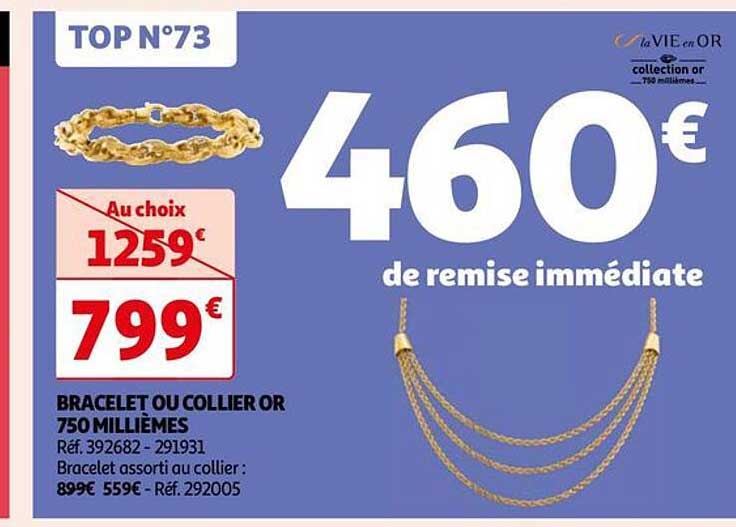 bracelet ou collier or 750 millièmes