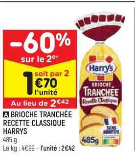 Brioche Tranchée Recette Classique Harrys