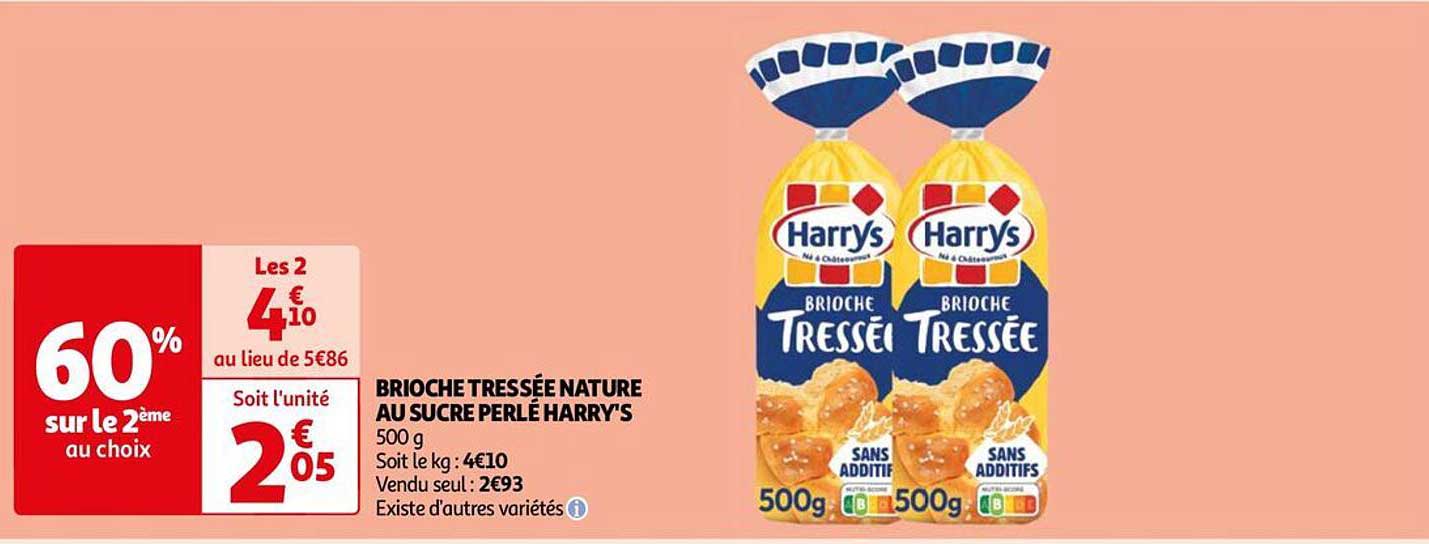 Brioche Tressée Nature Au Sucre Perlé Harry's