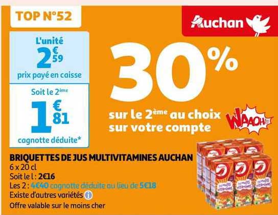 Briquettes De Jus Multivitamines  Auchan