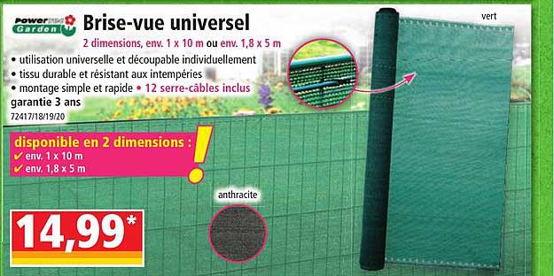 brise-vue universel powertec garden