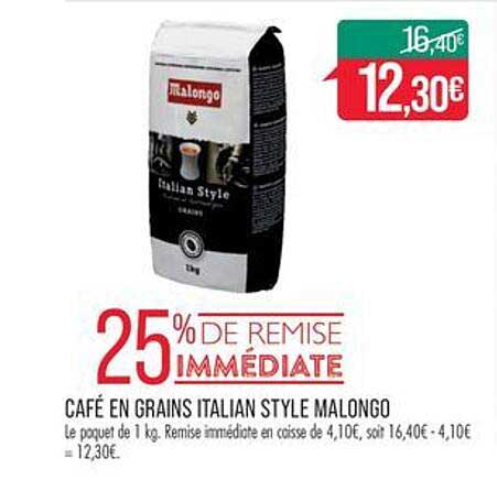 café en grains italian style malongo