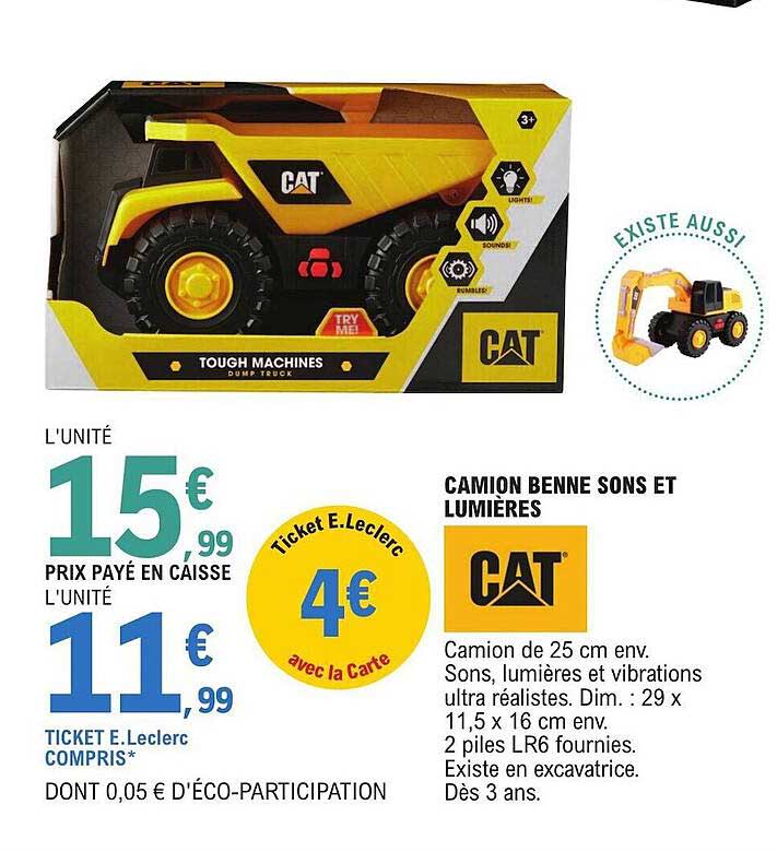 camion benne sons et lumières cat