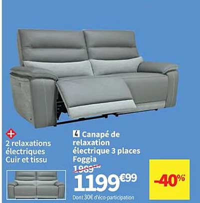 Canapé De Relaxation électrique 3 Places Foggia
