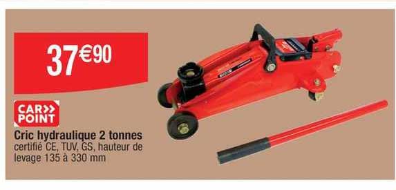 car point cric hydraulique 2 tonnes