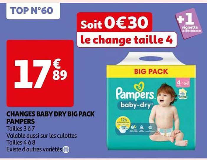 changes baby dry big pack pampers
