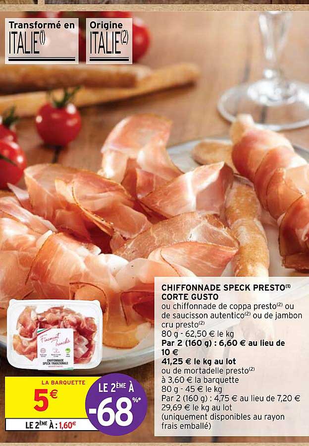 chiffonnade speck presto corte gusto