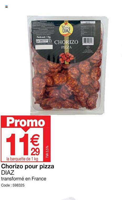 chorizo pour pizza diaz
