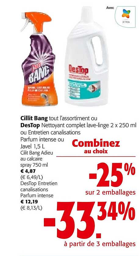 cillit bang ou desTop nettoyant complet lave-linge ou entretien canalisations