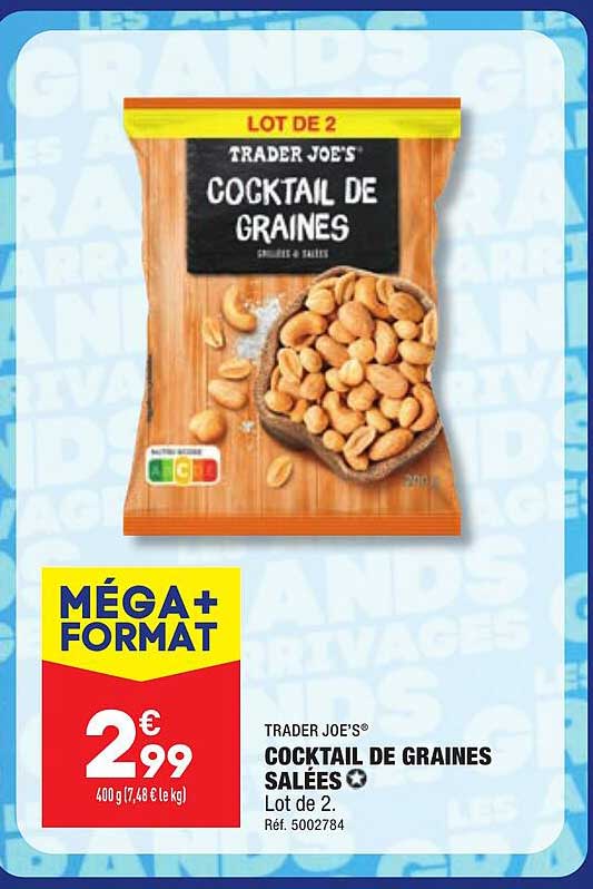 cocktail de graines salées trader joe's
