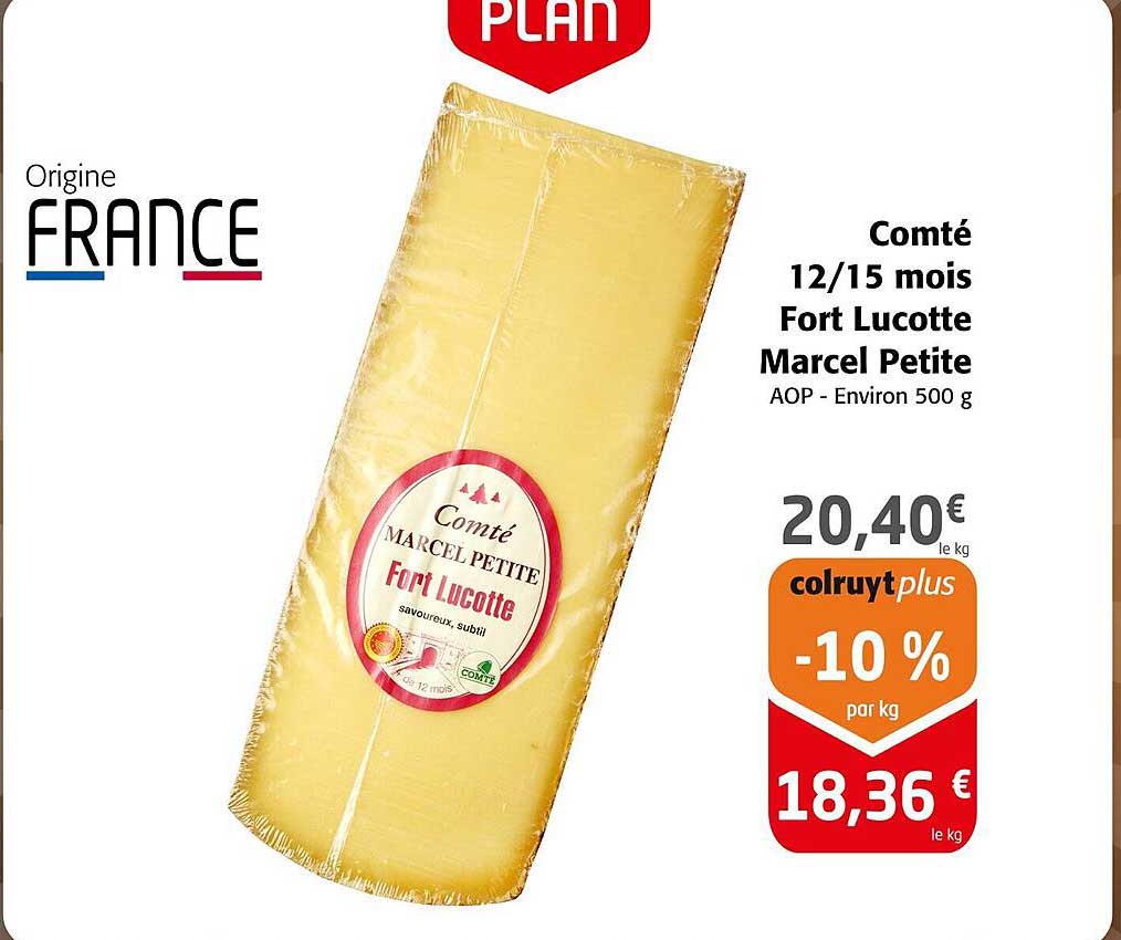 comté 12/15 mois fort lucotte marcel petite aop - environ
