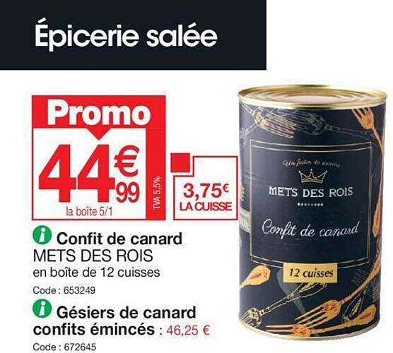 confit de canard mets des rois