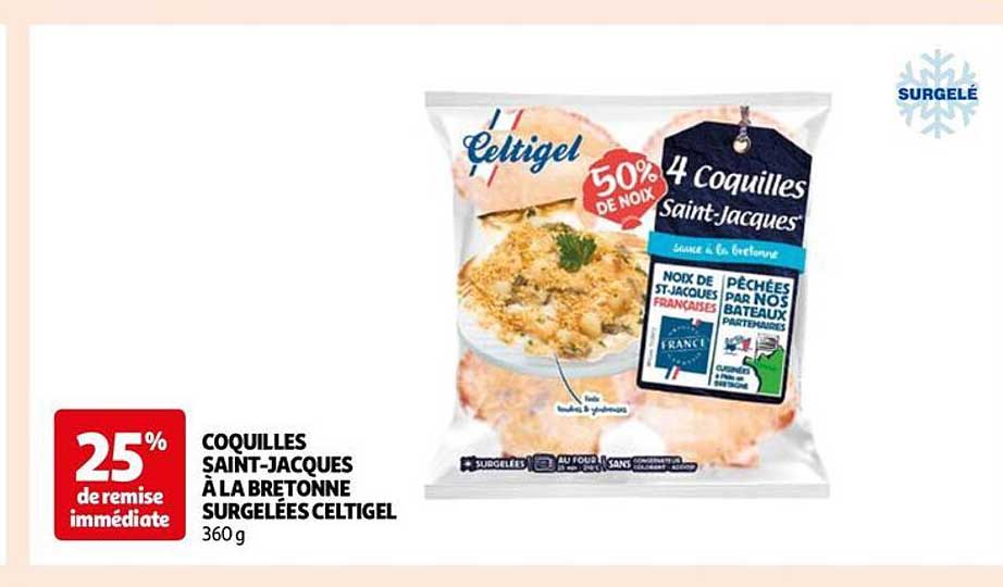 coquilles saint-jacques à la bretonne surgelées celtigel