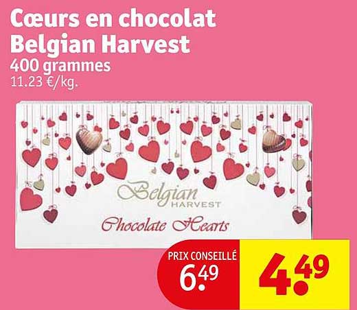 cœurs en chocolat belgian harvest