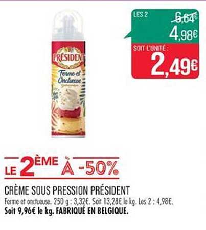 Crème Sous Pression Président
