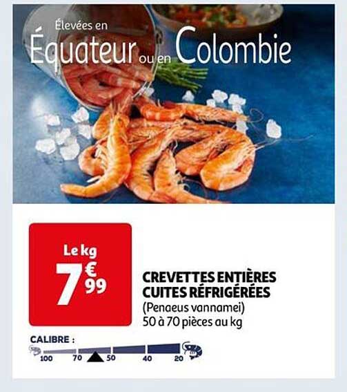 Crevettes Entières Cuites Réfrigérées