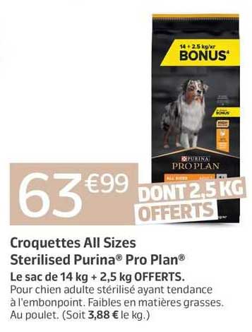 croquettes all sizes sterilised purina pro plan